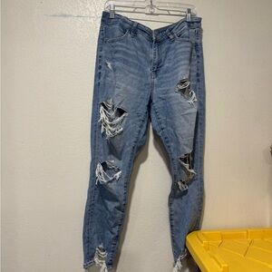 American Eagle Outfitters Ripped Blue Boyfriend Jeans